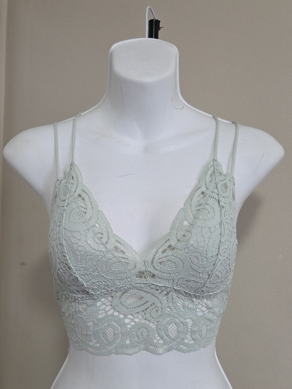 Victoria's Secret Pale Mint Lace Bralette with Strappy Detail